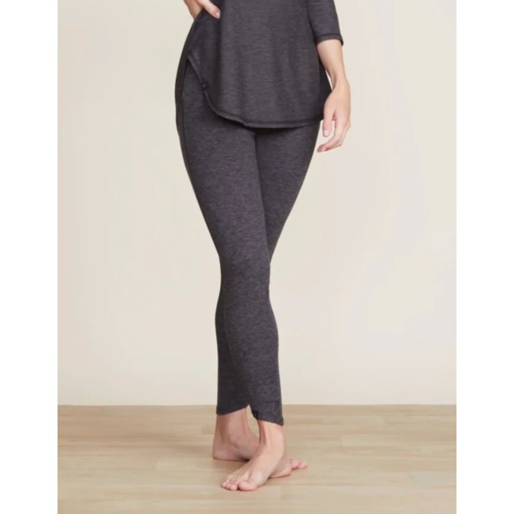 NEW Barefoot Dreams Malibu Butterchic Knit Heavy Fold Over Legging Gray Carbon S
